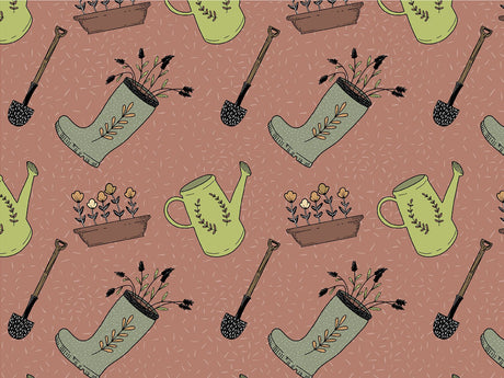 Maroon Gear Gardening Vinyl Wrap Pattern~Rwraps Series 914 Digitally Printed Vinyl Wrap~0