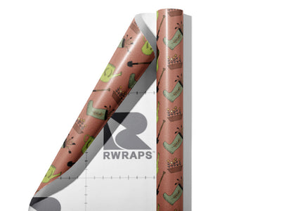 Maroon Gear Gardening Wrap Film Sheets~Rwraps Series 914 Maroon Gear Gardening Scrolled Sheet~3