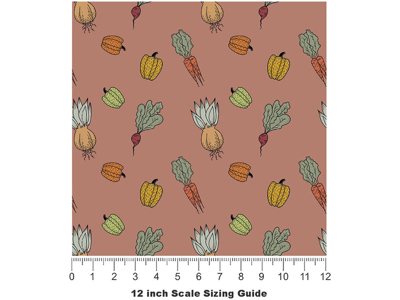 Maroon Harvest Gardening Vinyl Film Pattern Size 12 inch Scale~Rwraps Maroon Harvest Gardening Sizing Chart~2