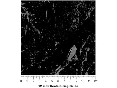 Marquina Black Marble Vinyl Film Pattern Size 12 inch Scale~Rwraps Marquina Black Marble Sizing Chart~2