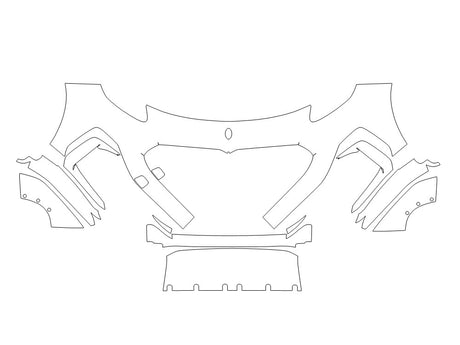 grecale 3M Clear Bra Bumper Precut PPF Diagram