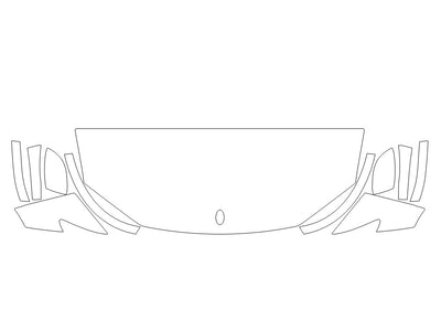 levante 3M Clear Bra Hood Precut PPF Diagram