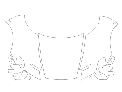 mc20 3M Clear Bra Hood Precut PPF Diagram