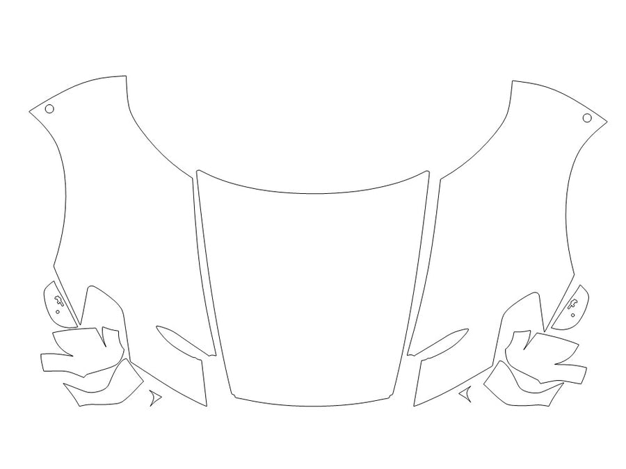 mc20 Avery Dennison Clear Bra Hood Precut PPF Diagram