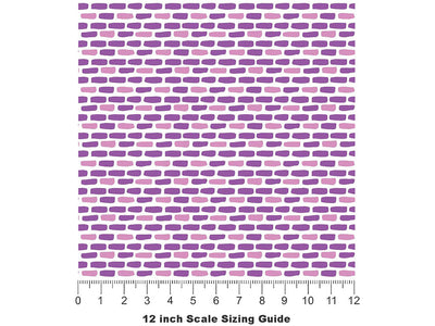 Mauve  Brick Vinyl Film Pattern Size 12 inch Scale~Rwraps Mauve  Brick Sizing Chart~3