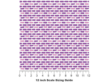 Mauve  Brick Vinyl Film Pattern Size 12 inch Scale~Rwraps Mauve  Brick Sizing Chart~3