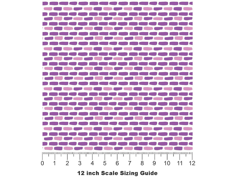 Mauve  Brick Vinyl Film Pattern Size 12 inch Scale~Rwraps Mauve  Brick Sizing Chart~3