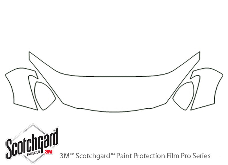 2 3M Clear Bra Hood Precut PPF Diagram