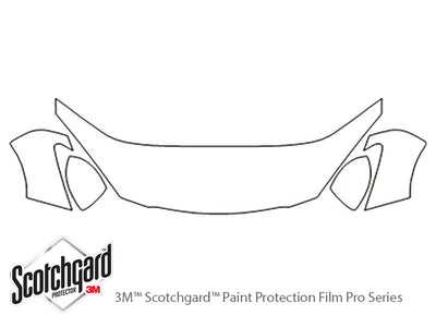 2 3M Clear Bra Hood Precut PPF Diagram