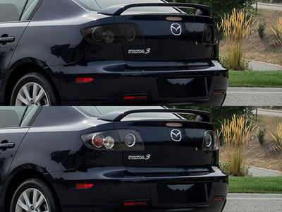 3 (sedan) Before and After Smoked Taillights