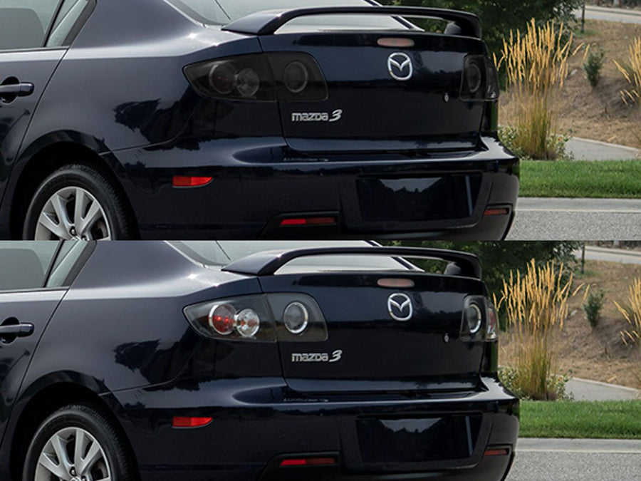 3 (sedan) Before and After Smoked Taillights