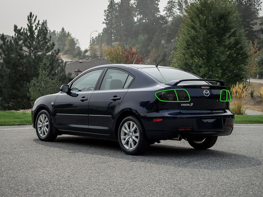 3 (sedan) Tail Light Tint Installation Points