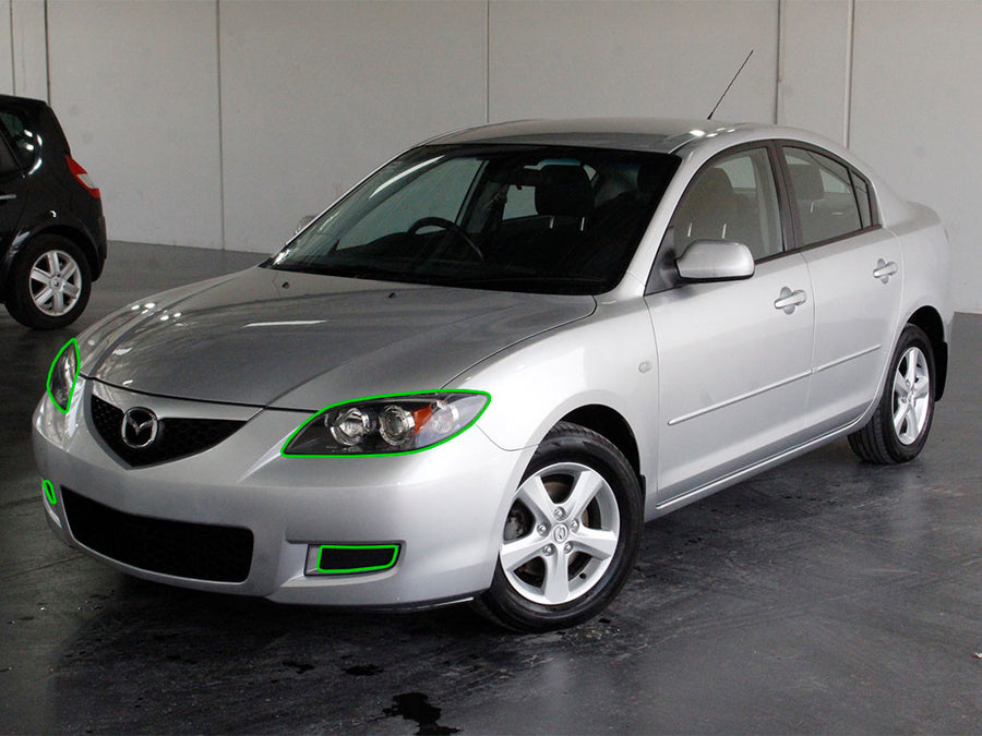 mazda mazda3 2006-2009 Headlight Protection Installation Location