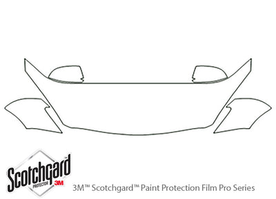 3 3M Clear Bra Hood Precut PPF Diagram