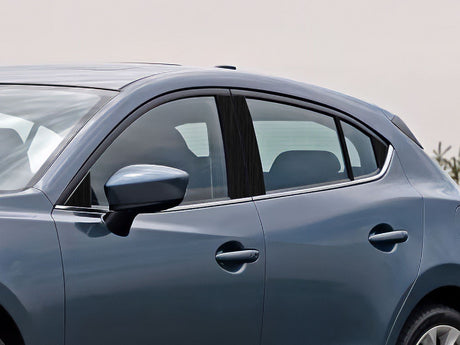 mazda mazda3 2014-2018 (sedan / hatchback) Brushed Aluminum Black Pillar Cover Diagram