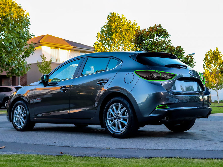 3 (hatchback) Tail Light Tint Installation Points