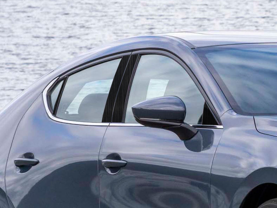 mazda mazda3 2019-2023 Brushed Aluminum Black Pillar Cover Diagram