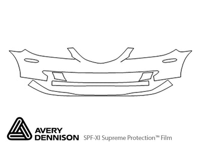 6 Avery Dennison Clear Bra Bumper Precut PPF Diagram