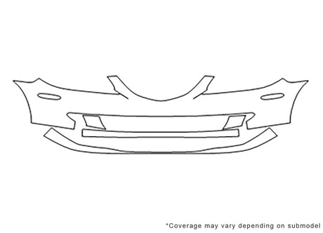 6 3M Clear Bra Bumper Precut PPF Diagram