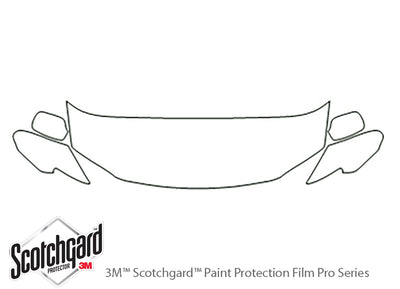 6 3M Clear Bra Hood Precut PPF Diagram