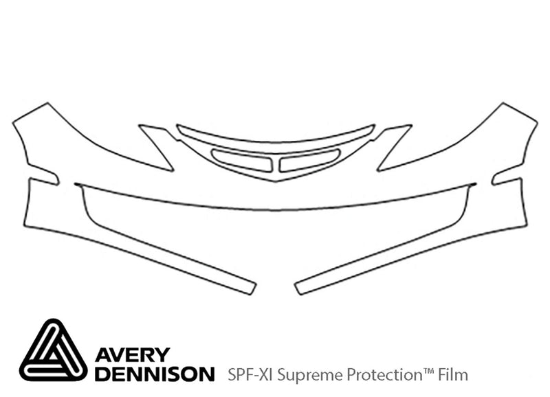 6 Avery Dennison Clear Bra Bumper Precut PPF Diagram