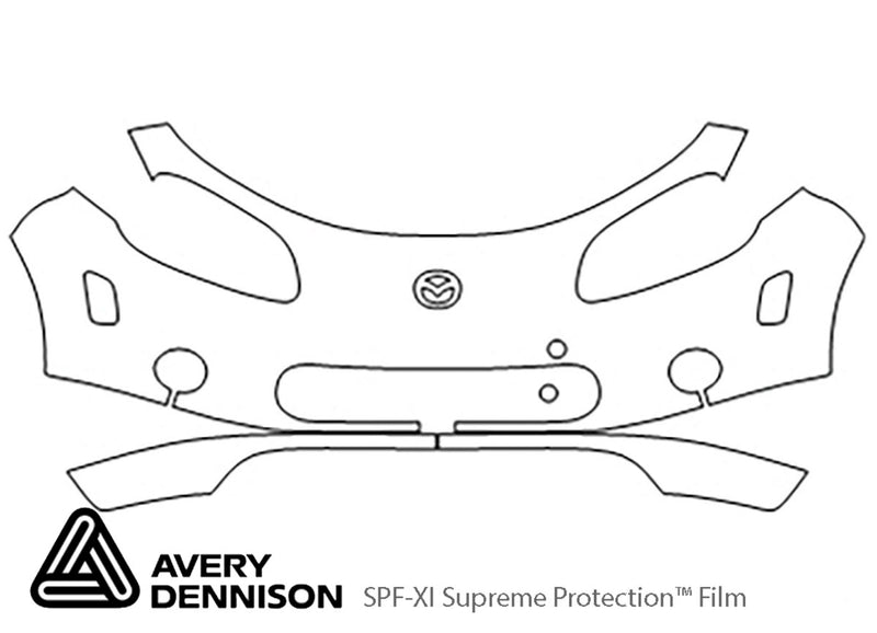 miata Avery Dennison Clear Bra Bumper Precut PPF Diagram