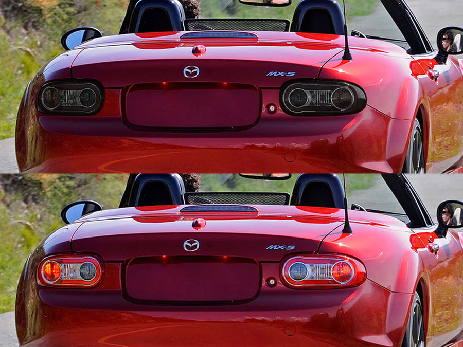 miata Before and After Smoked Taillights