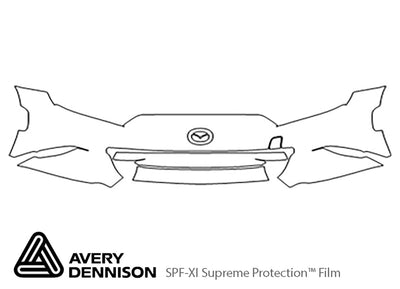 miata Avery Dennison Clear Bra Bumper Precut PPF Diagram