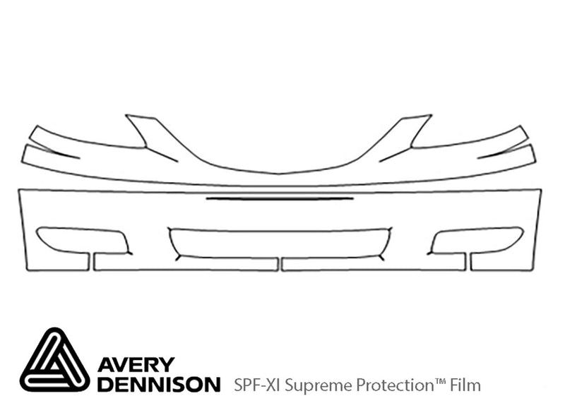 mpv Avery Dennison Clear Bra Bumper Precut PPF Diagram