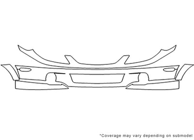 protege 3M Clear Bra Bumper Precut PPF Diagram