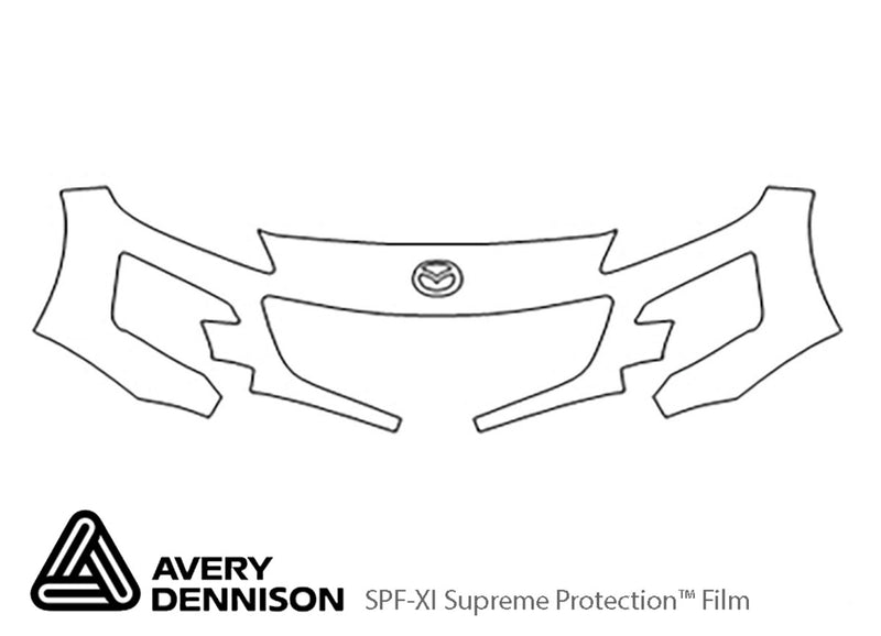 rx-8 Avery Dennison Clear Bra Bumper Precut PPF Diagram