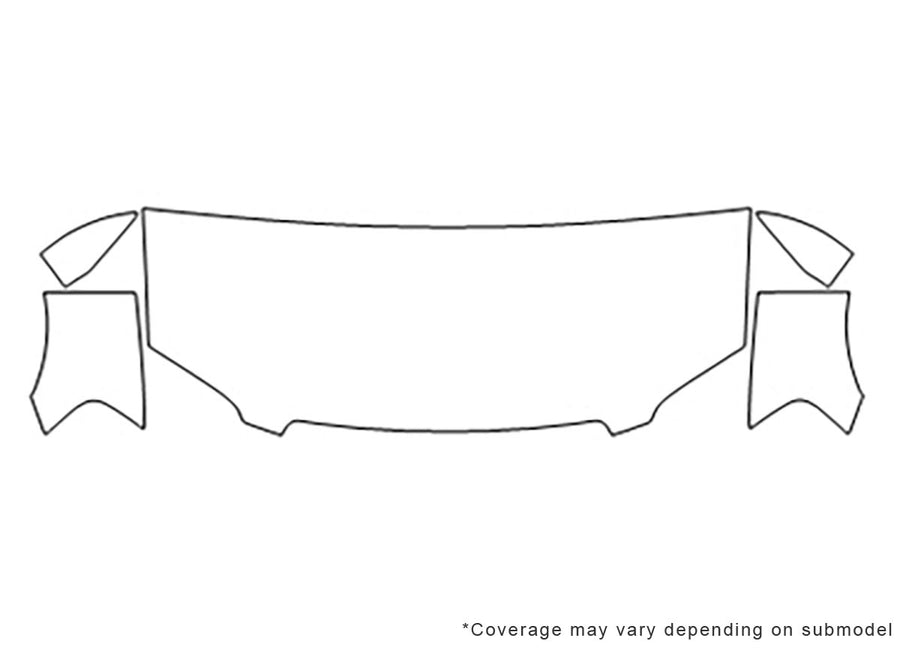 tribute 3M Clear Bra Hood Precut PPF Diagram