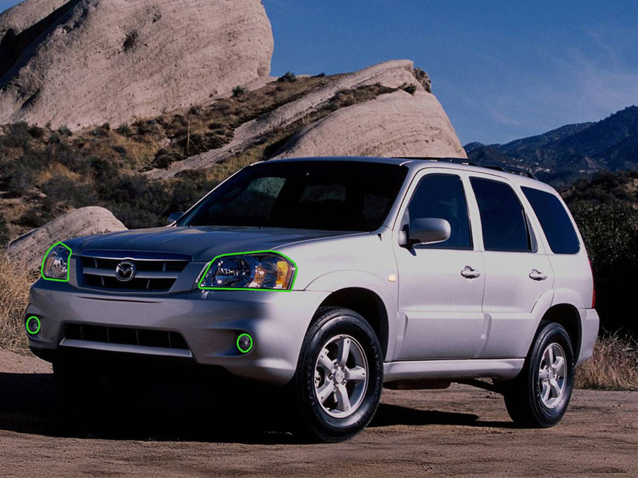 mazda tribute 2002-2007 Headlight Protection Installation Location