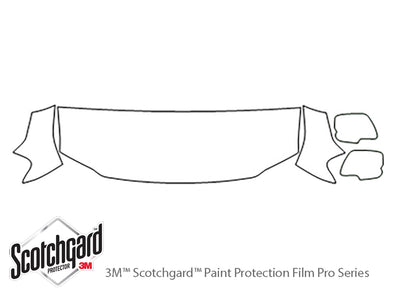 tribute 3M Clear Bra Hood Precut PPF Diagram