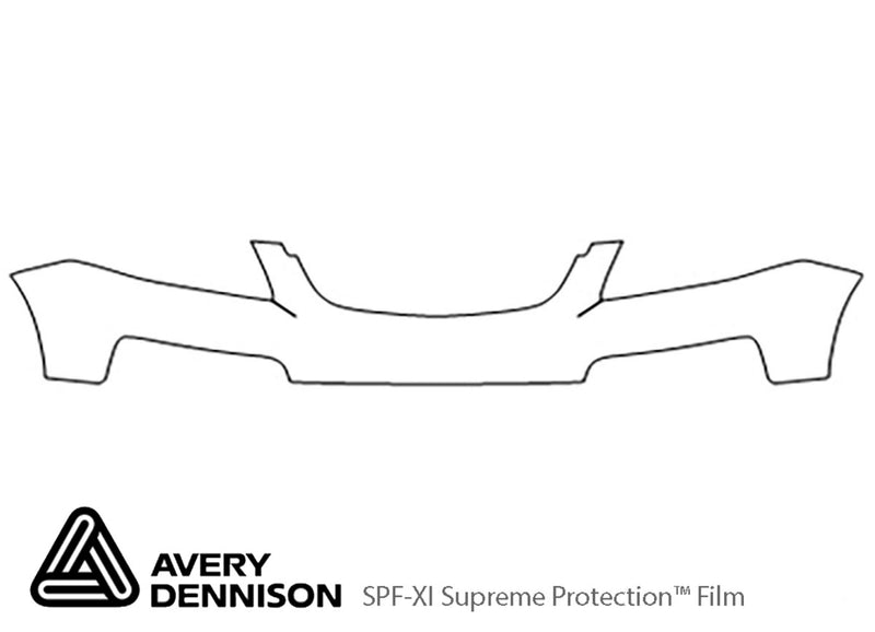 tribute Avery Dennison Clear Bra Bumper Precut PPF Diagram