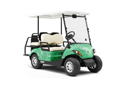 Mediterranean Village Mosaic Wrapped Golf Cart