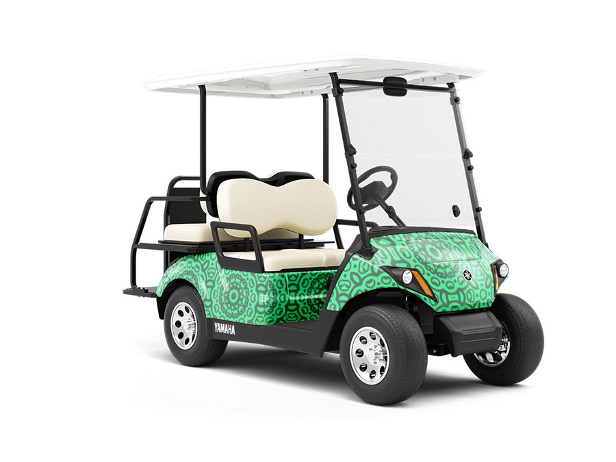 Mediterranean Village Mosaic Wrapped Golf Cart