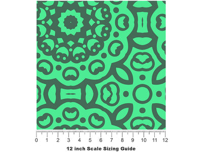Mediterranean Village Mosaic Vinyl Film Pattern Size 12 inch Scale~Rwraps Mediterranean Village Mosaic Sizing Chart~2