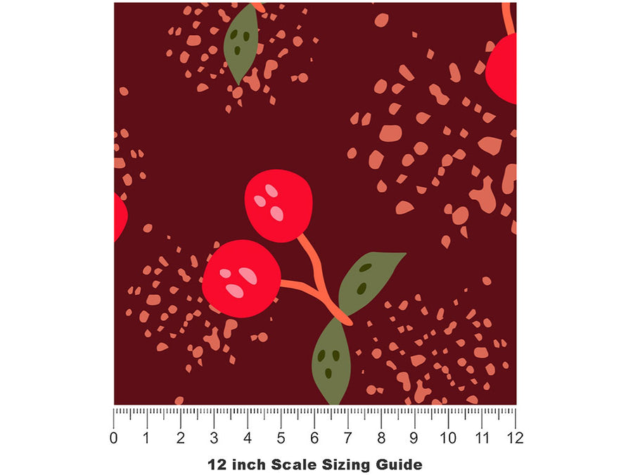 Mellifluous Maraschino Fruit Vinyl Film Pattern Size 12 inch Scale~Rwraps Mellifluous Maraschino Fruit Sizing Chart~2