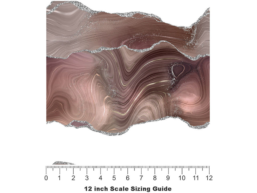 Mellow Mauve Gemstone Vinyl Film Pattern Size 12 inch Scale~Rwraps Mellow Mauve Gemstone Sizing Chart~2