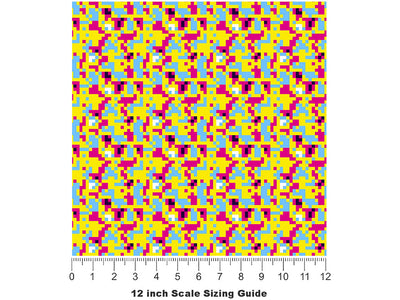Mellow Out Pixel Vinyl Film Pattern Size 12 inch Scale~Rwraps Mellow Out Pixel Sizing Chart~2