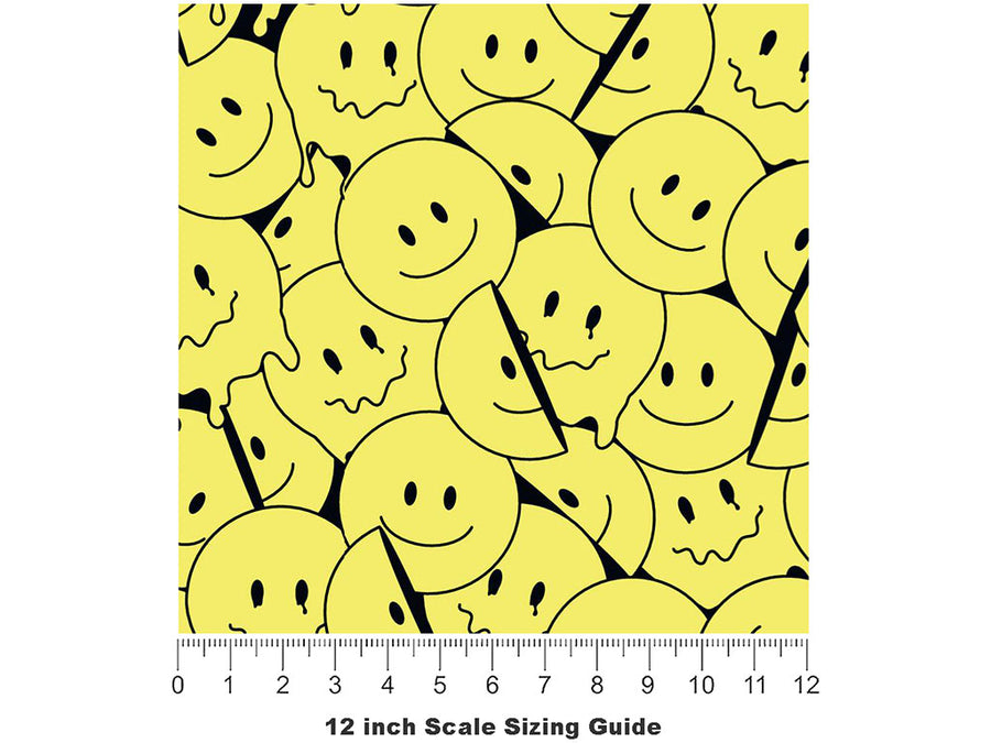 Melting Alone Sticker Bomb Vinyl Film Pattern Size 12 inch Scale~Rwraps Melting Alone Sticker Bomb Sizing Chart~3