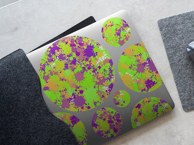 melting together paint splatter DIY Laptop Stickers