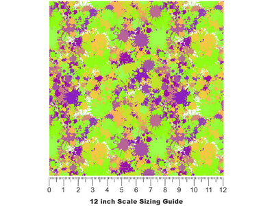 Melting Together Paint Splatter Vinyl Film Pattern Size 12 inch Scale~Rwraps Melting Together Paint Splatter Sizing Chart~2