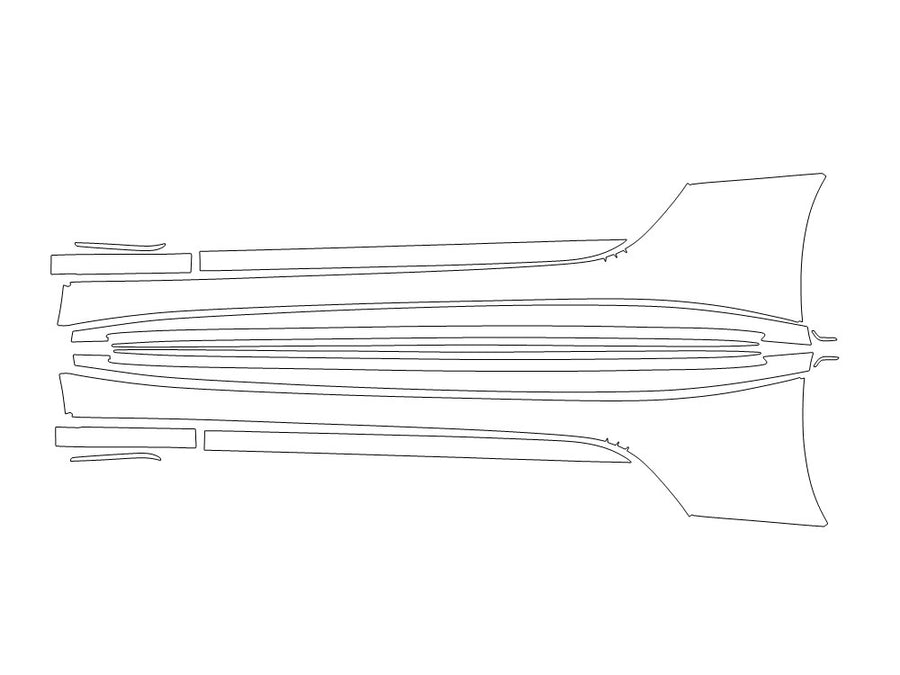 amg gt 3M Clear Bra Door Cup Precut PPF Diagram
