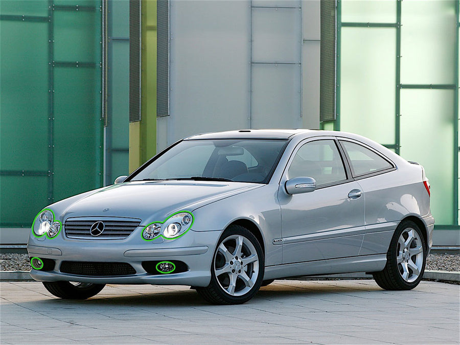mercedes-benz c-class 2001-2007 (coupe) Headlight Protection Installation Location