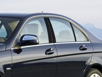 mercedes-benz c-class 2001-2007 (sedan) Brushed Aluminum Black Pillar Cover Diagram