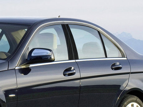 mercedes-benz c-class 2001-2007 (sedan) Brushed Aluminum Black Pillar Cover Diagram