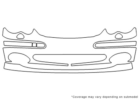 c-class 3M Clear Bra Bumper Precut PPF Diagram