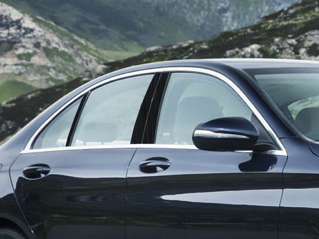 mercedes-benz c-class 2008-2014 (sedan) Brushed Aluminum Black Pillar Cover Diagram